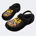 Fiery Smile Skull - Fur Lined Slippers/Sandals