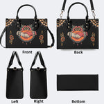 Shake Hands Print - Leather Handbag