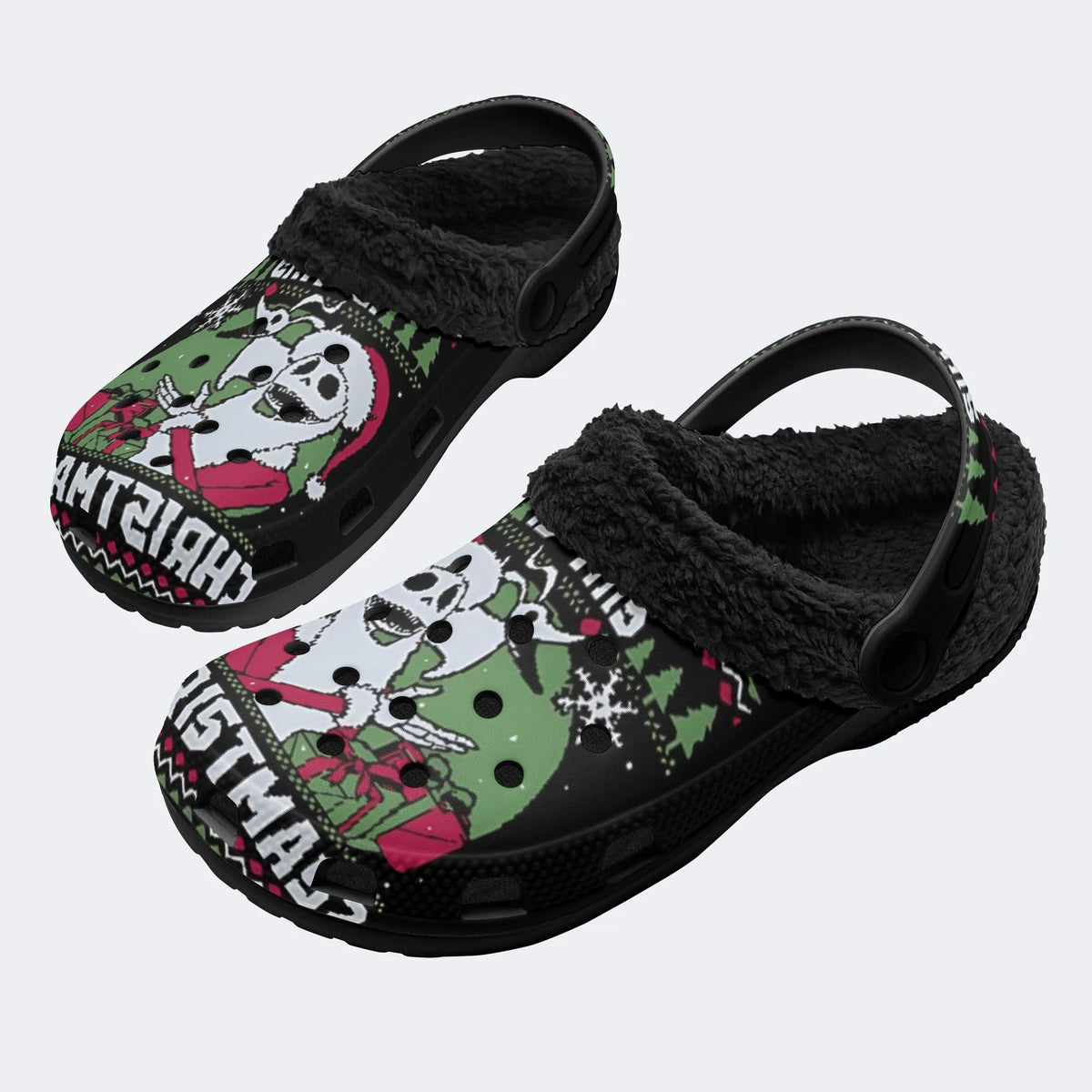 Gothmas Ghost Santa - Fur Lined Slippers/Sandals