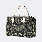 Dark Cottagecore Forest Animal Bones Print - Leather Handbag