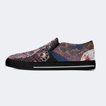 Unisex Death Skull Print - Slip On Shoes