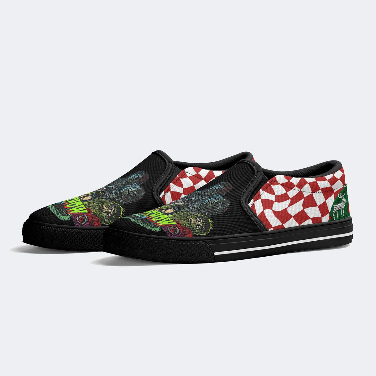 Horror Movie Vintage Print - Slip On Shoes