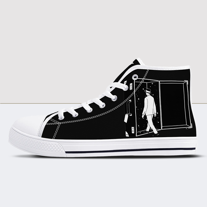 Black & White Charm High Top Canvas Shoes