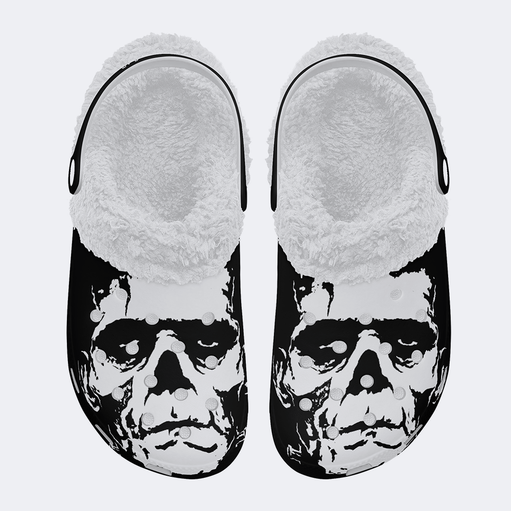 Unisex Monster Skull - Fur Lined Slippers/Sandals