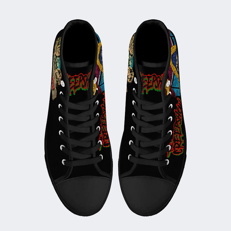Horror Movie Vintage Graphic- High Top Canvas