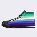 Gay Men’s Pride Flag High Top Canvas Shoes