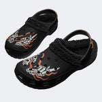 Flame Skeleton Hands - Fur Lined Slippers/Sandals