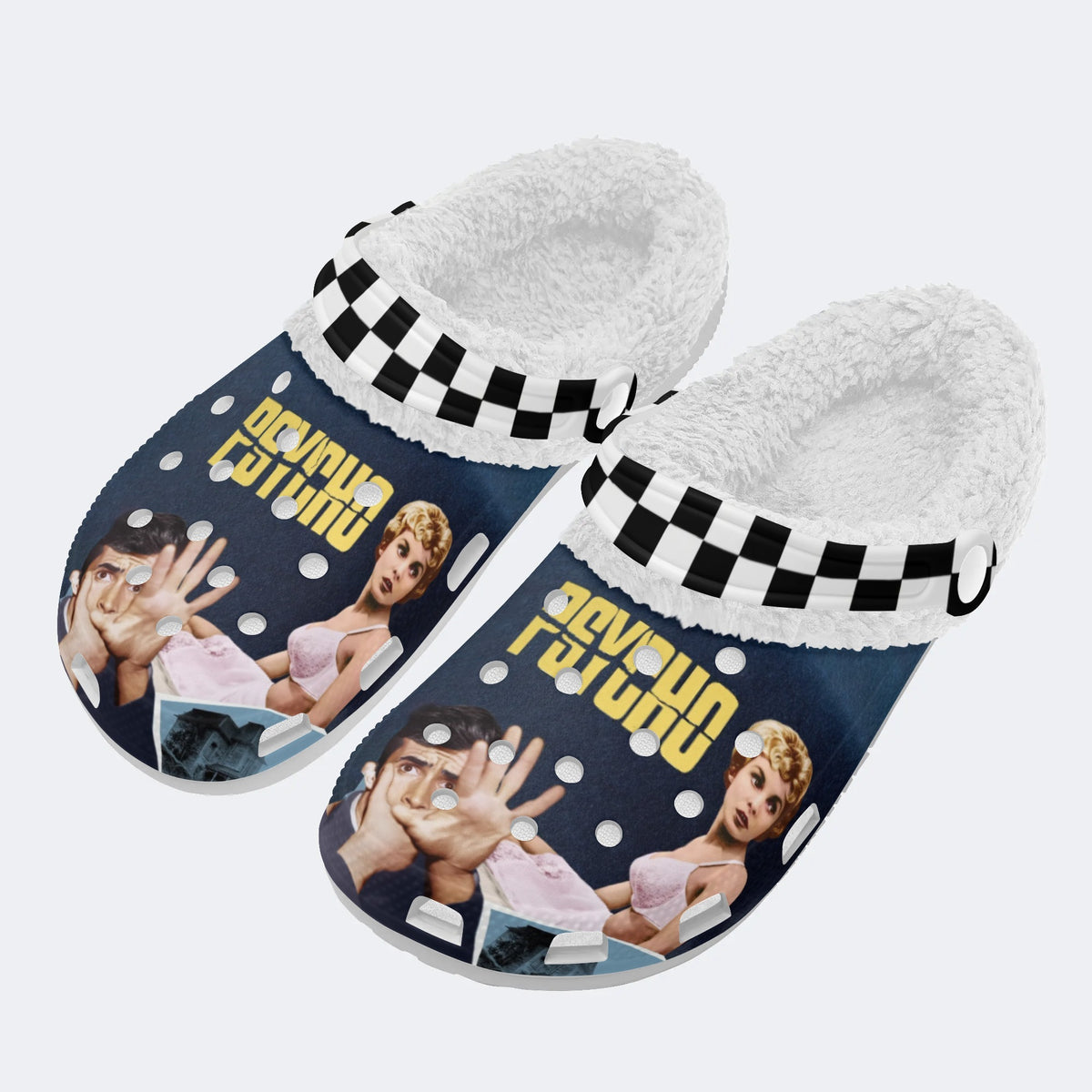 Horror Movie Vintage Graphic - Fur Lined Slippers