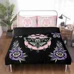 Death Moth Vintage Print - Three Piece Bedding Set