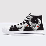 Astronaut Print High Top Canvas Shoes