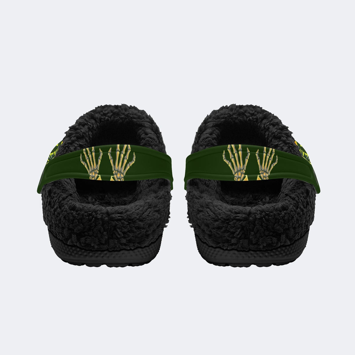 Evil Pumpkin Skeleton - Fur Lined Slippers/Sandals