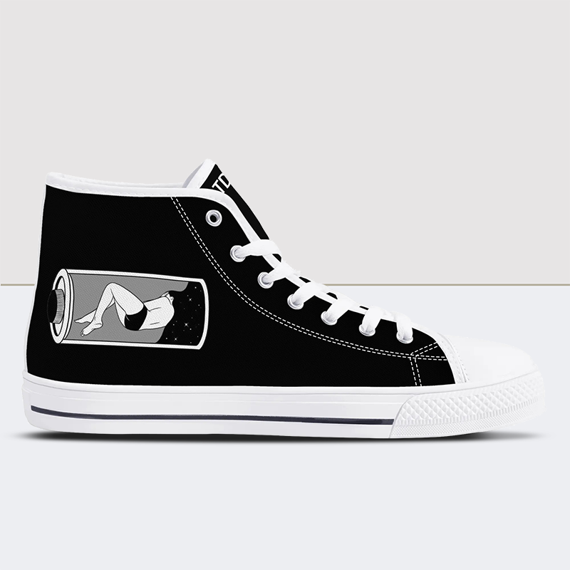 Black & White Charm High Top Canvas Shoes