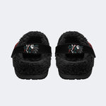 Skull Red Rose - Fur Lined Slippers/Sandals