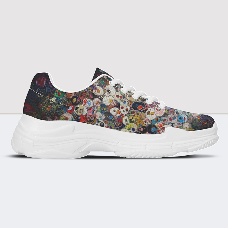 Classic Skull Print Chunky Sneakers