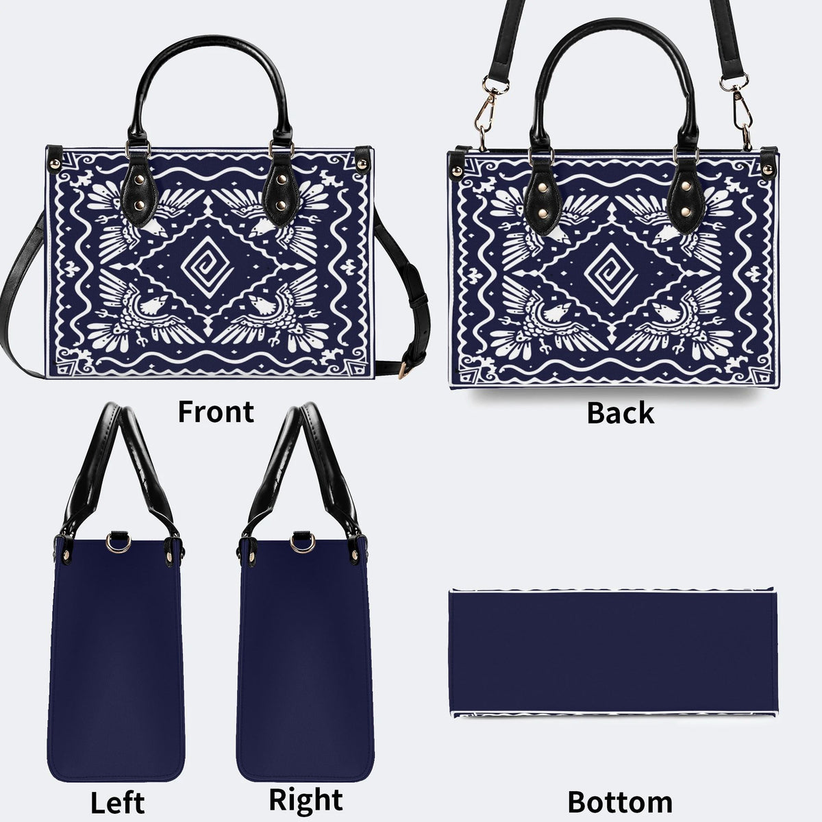 White Eagle Totem - Leather Handbag