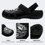 Gothic Chain Skull Art - Fur Lined Slippers/Sandals
