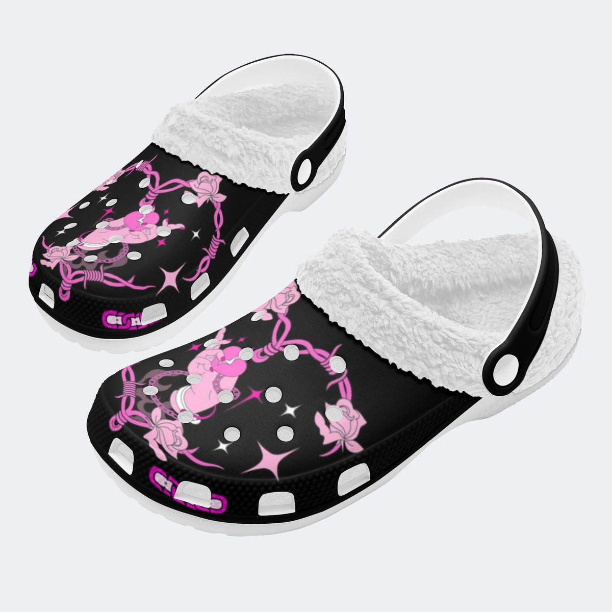 Pink Love Art Print - Fur Lined Slippers/Sandals