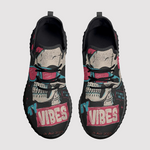Skull&Letter Print Mesh Knit Sneakers