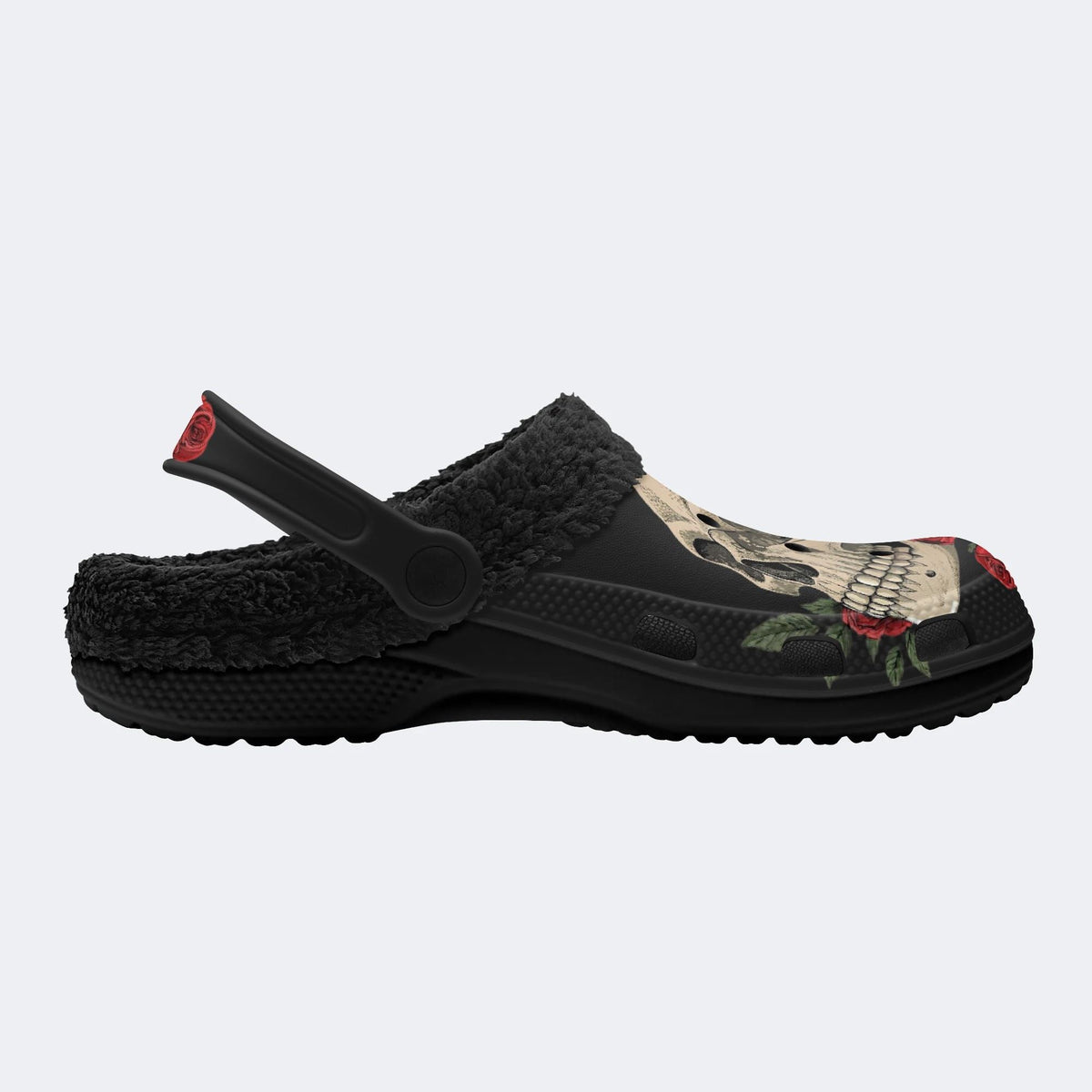 Bloody Rose Skull - Fur Lined Slippers/Sandals