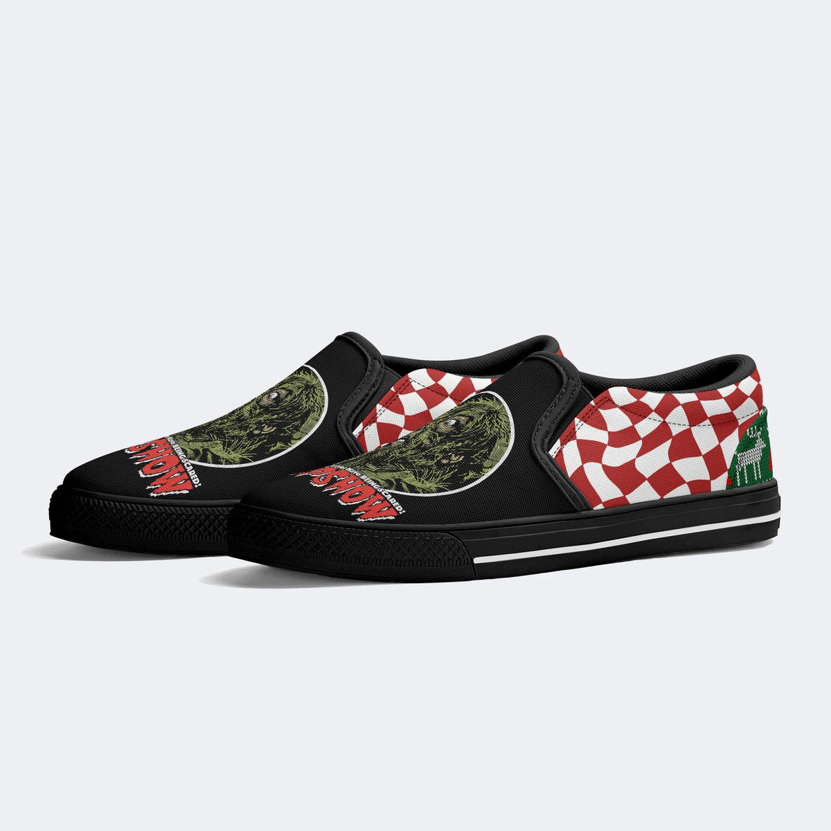 Horror Movie Vintage Print - Slip On Shoes