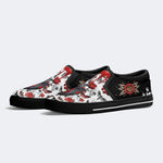 Heart Rose Butterfly Print - Slip On Shoes