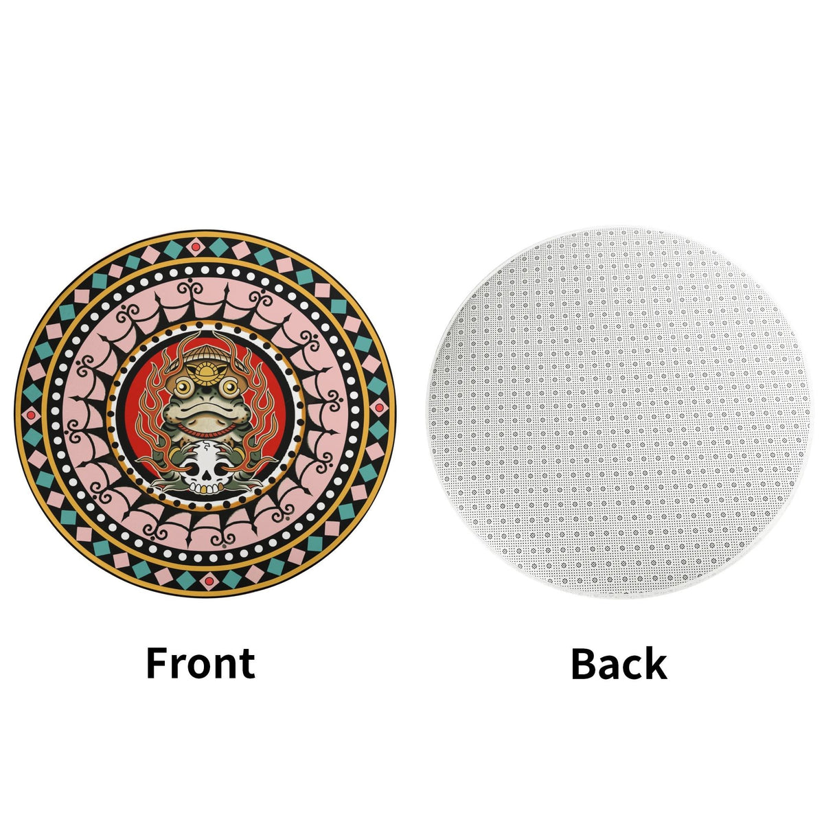Retro Frog And Skull Print - Floor Mat