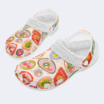 Fruit Fun Print - Fur Lined Slippers/Sandals