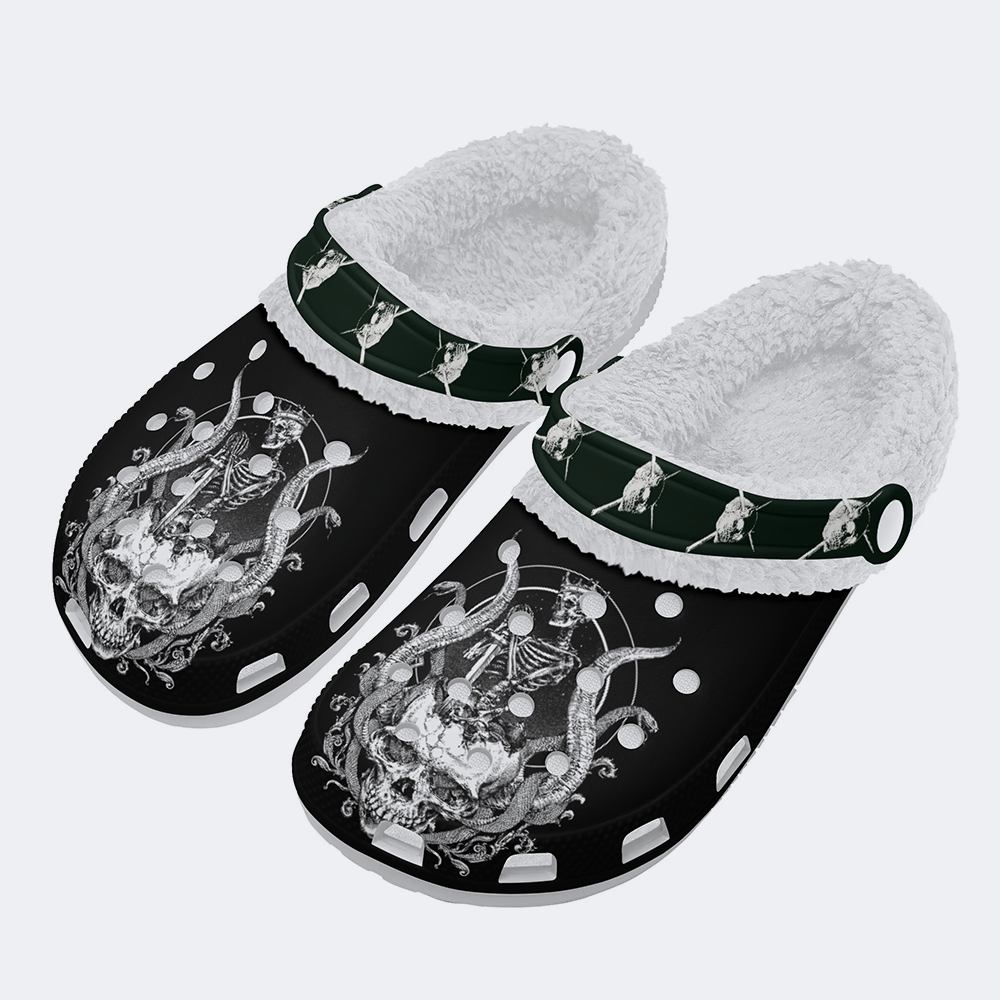 Horror Skull King - Fur Lined Slippers/Sandals