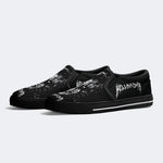 Unisex Black Metal Pinhead Print - Slip On Shoes