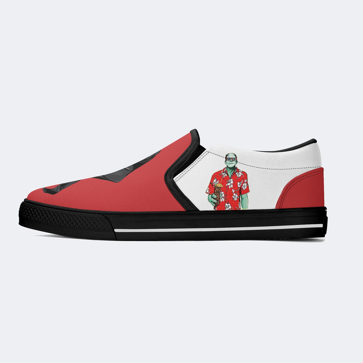 Pulp Frankenstein Halloween Print - Slip On Shoes