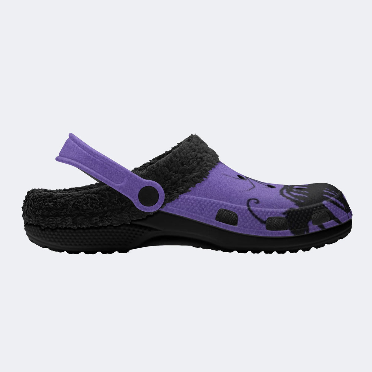 Gothic Purple Spider - Fur Lined Slippers/Sandals