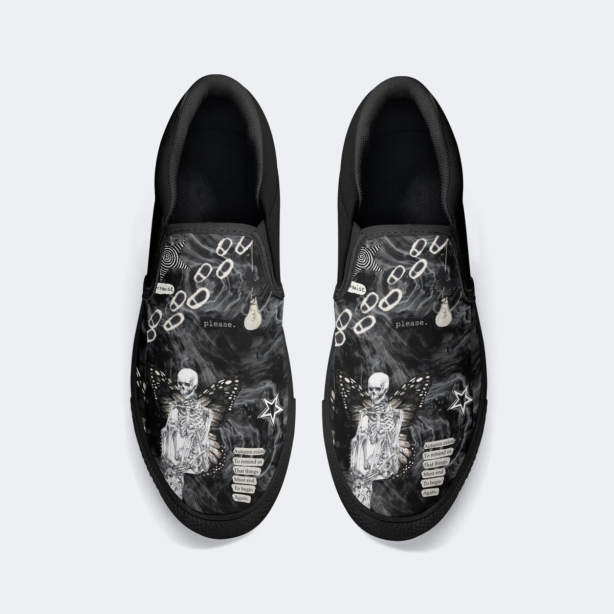 Horror Collage Print - Slip On Shoes