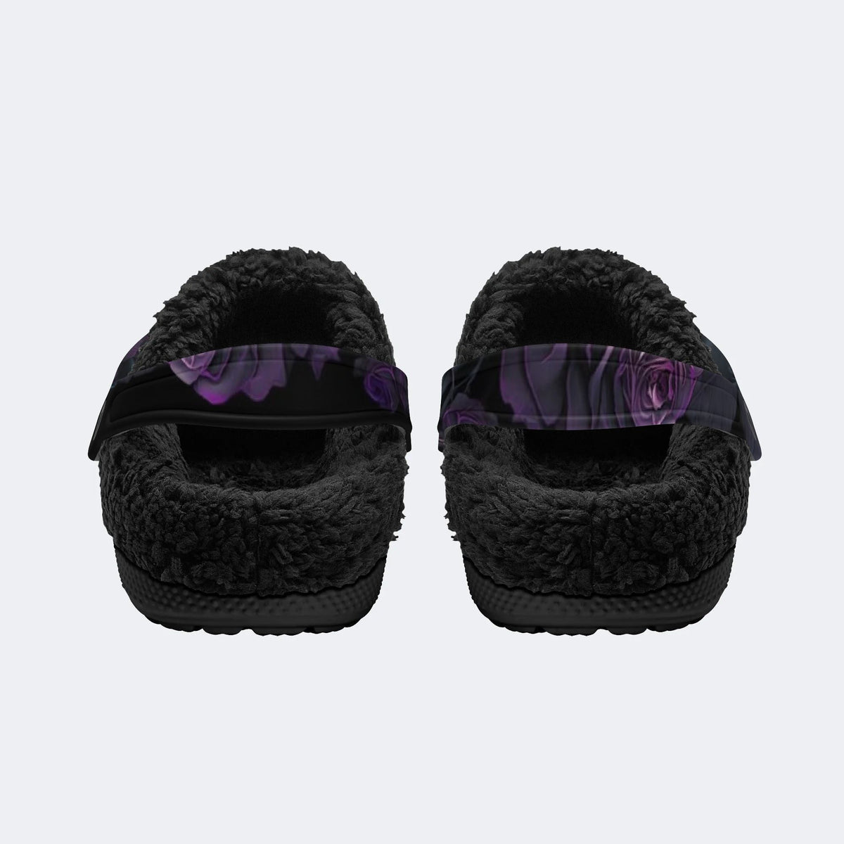 Skull Violet Rose - Fur Lined Slippers/Sandals