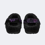 Skull Violet Rose - Fur Lined Slippers/Sandals