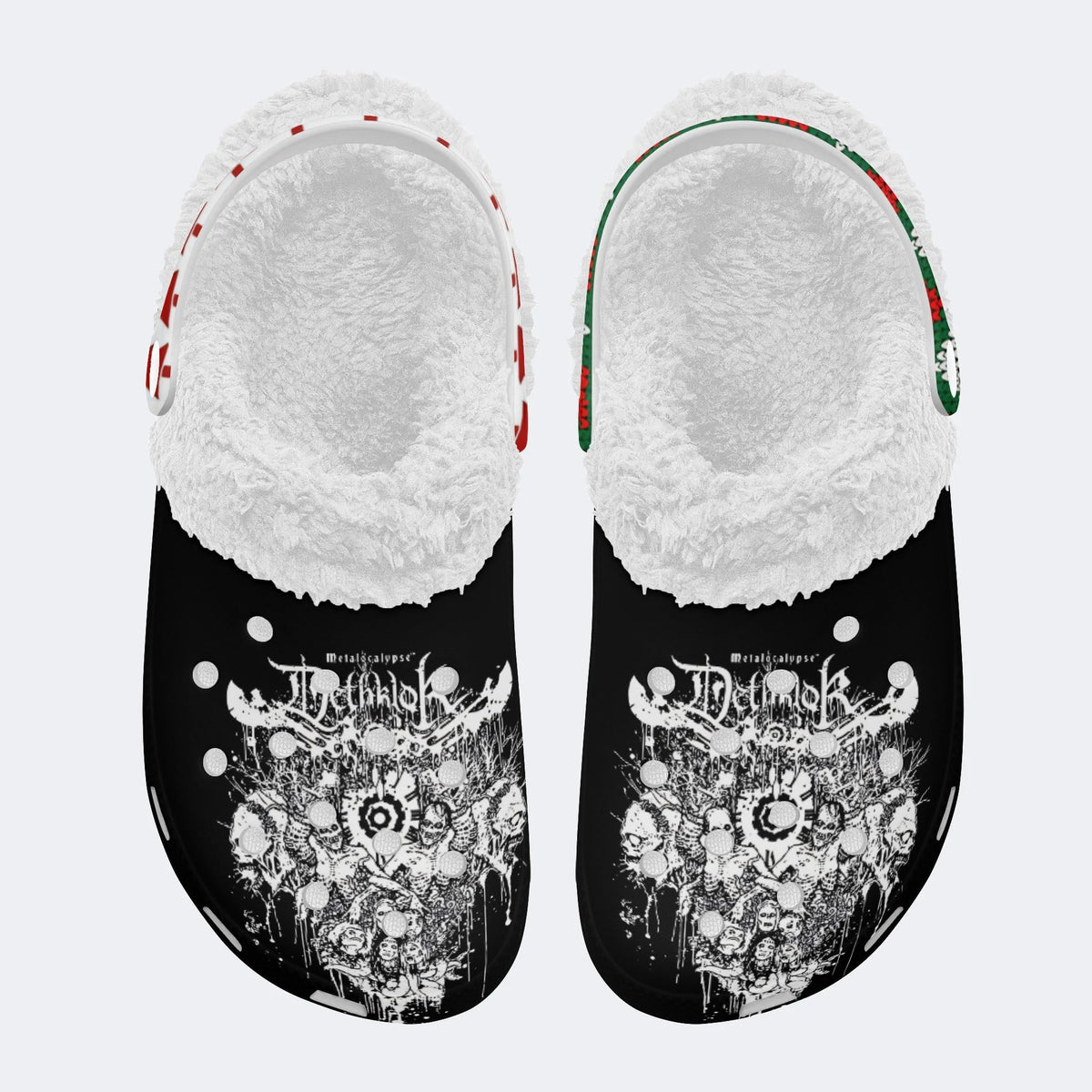 Horror Skull print - Fur Lined Slippers