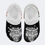 Horror Skull print - Fur Lined Slippers