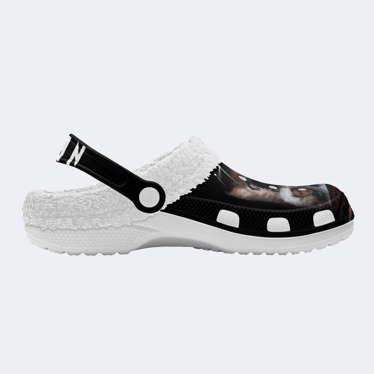 Horror Movie Vintage Print - Fur Lined Slippers