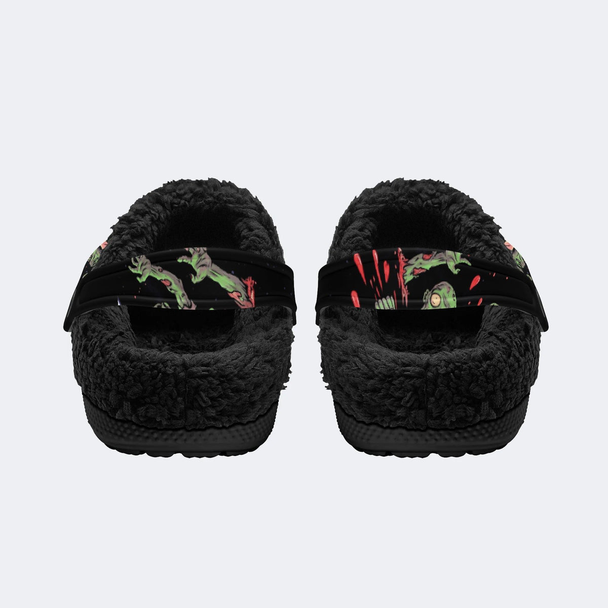 Zombie Skull Horror‑Fur Lined Slippers Sandals