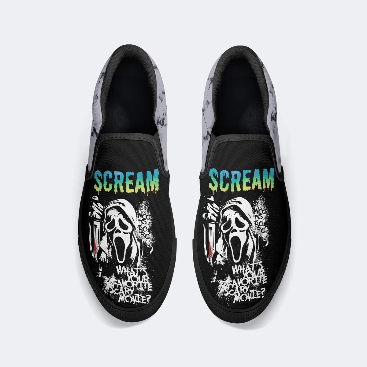 Horror Ghostface Print - Slip On Shoes