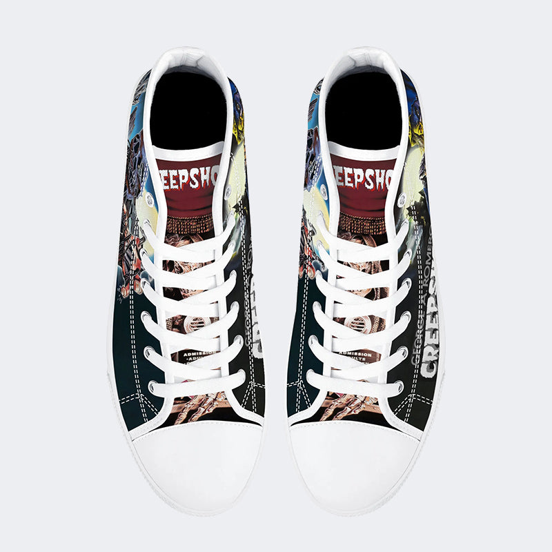 Horror Movie Vintage Graphic Print - High Top Canvas