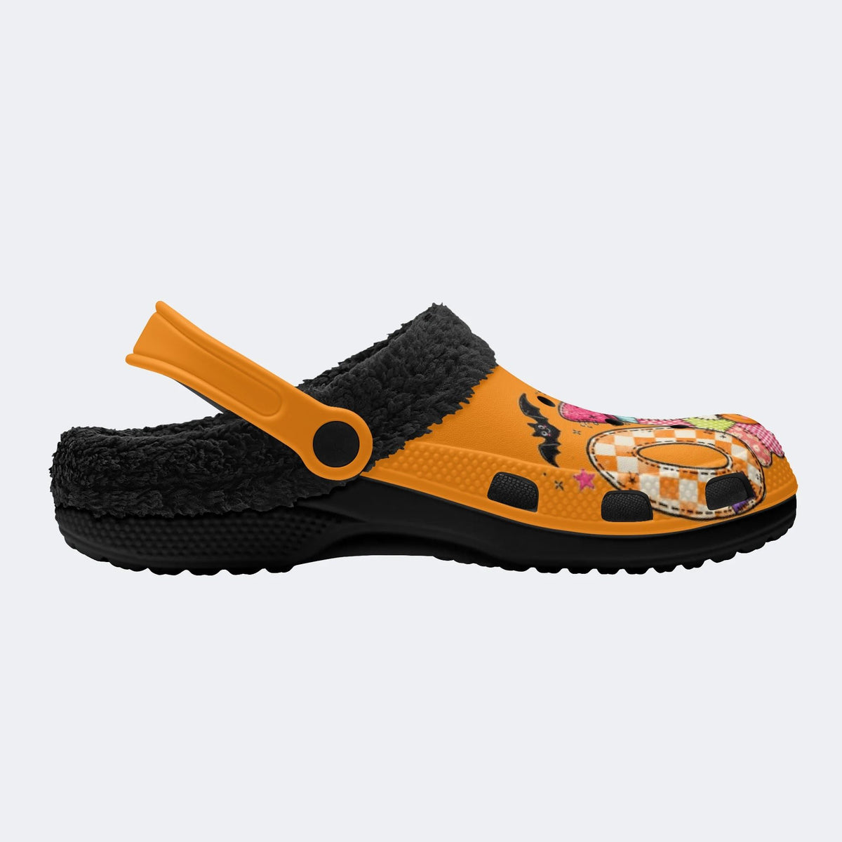 Halloween Ghost Pumpkin - Fur Lined Slippers/Sandals