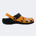Halloween Ghost Pumpkin - Fur Lined Slippers/Sandals