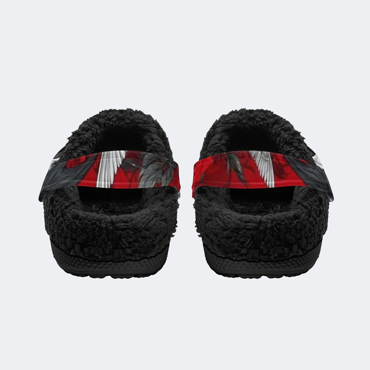 Skull Red Rose - Fur Lined Slippers/Sandals