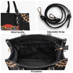 Vintage Eagle & Snake Print - Leather Handbag