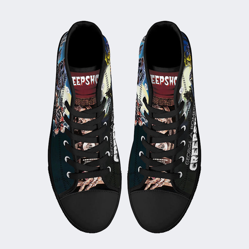 Horror Movie Vintage Graphic Print - High Top Canvas