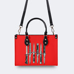 Weapons Print - Leather Handbag