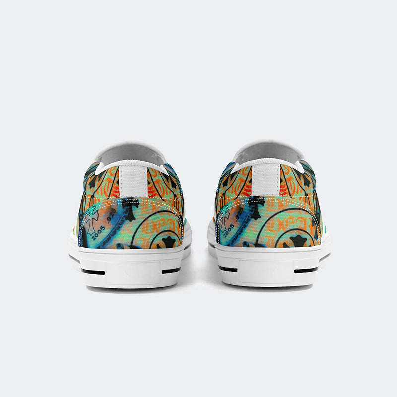 Vintage Cross Print - Slip On Shoes