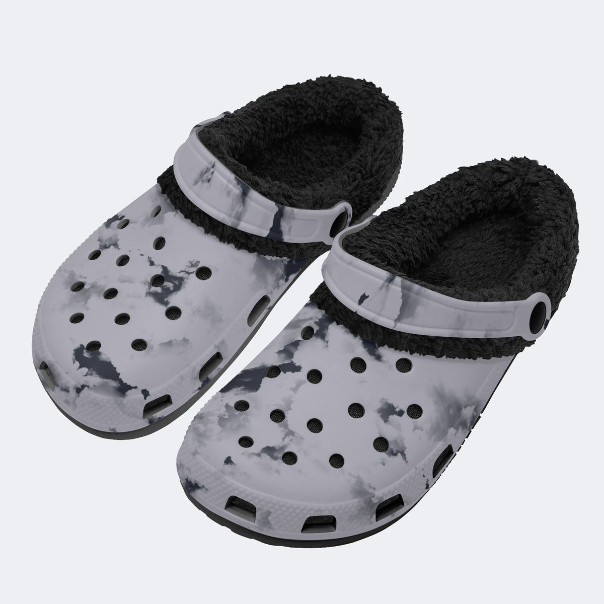 Unisex Ink Print - Fur Lined Slippers/Sandals