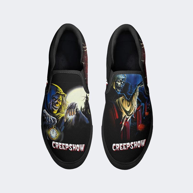 Horror Movie Vintage Graphic Print - Slip On Shoes