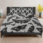 Dark Death Moth Print - Three Piece Bedding Set